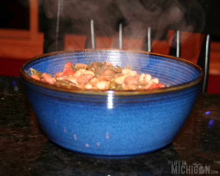 Beans and Greens steaming