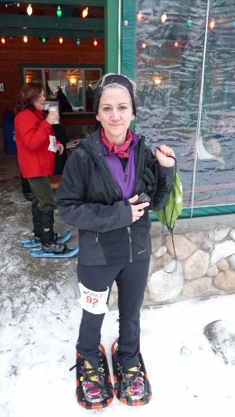 Bigfoot Boogie Snowshoe Race -- Brenda Sodt Foster prerace