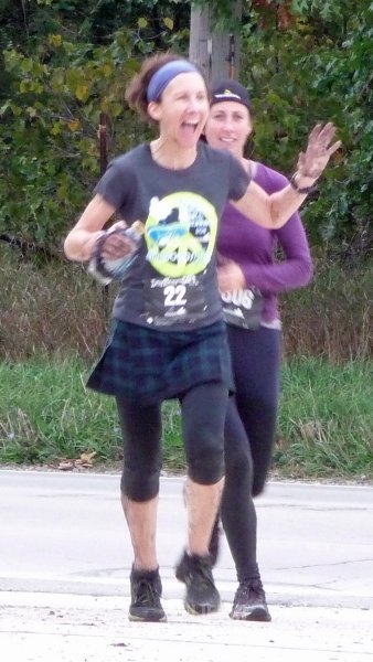 Anne Winter approaching this sucks leg finish