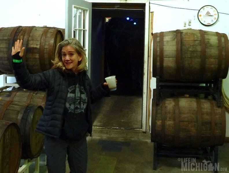 Brenda entering the tunnel to the Party