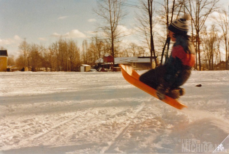 Jim hits the monster ice ramp in Pinckney