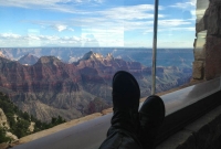Relaxing at the Grand Canyon Lodge