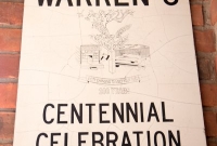 Warren Centennial sign at Kuhnhenn Brewing