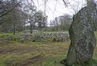 Clava cairn with standing stones