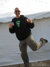 Chuck doing the Beer dance